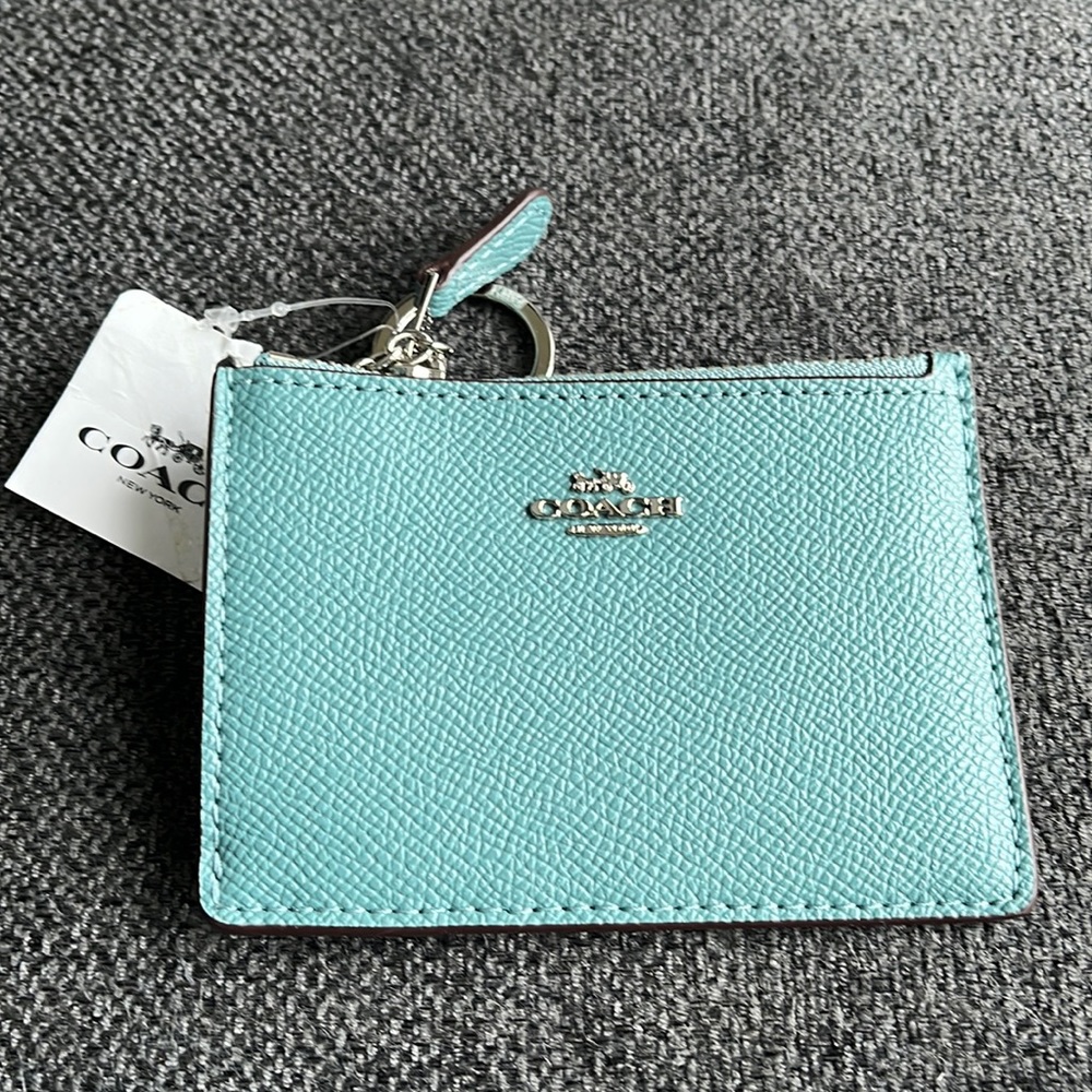 Coach cornflower blue change purse/ID holder/key chain NEW WITH TAGS